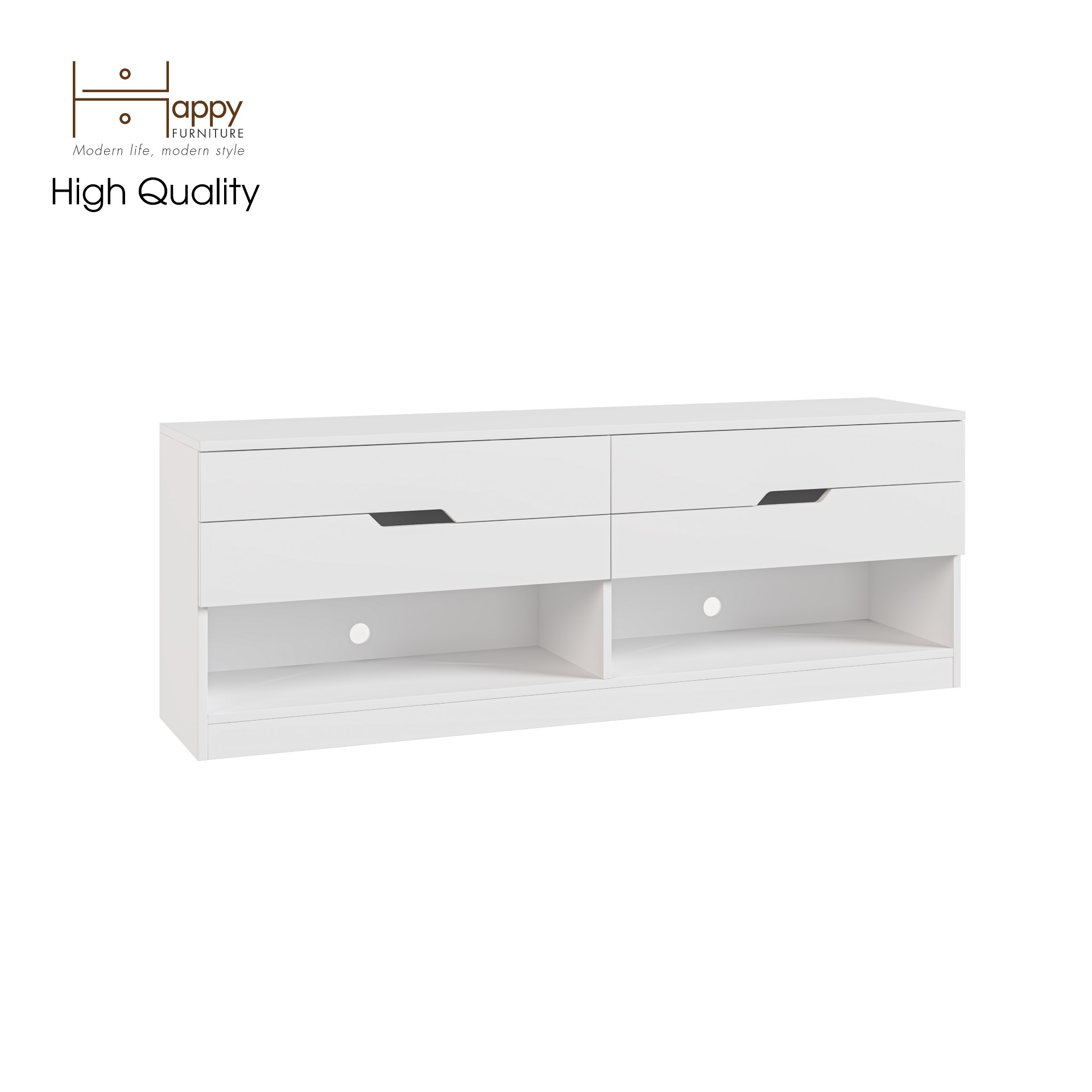 [Happy Home Furniture] DASH, Kệ Tivi 4 ngăn kéo, 150cm x 35cm x 54cm ( DxRxC)   , KTV_005