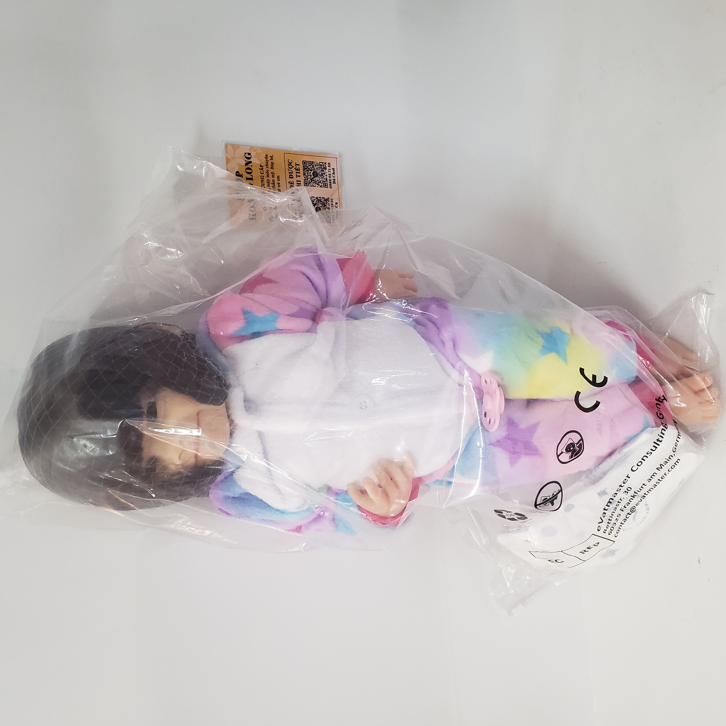 Búp Bê Tái Sinh Thân Nhựa Mềm 55cm = 22 inch Bé Gái Mặt Cười Reborn Body Full Vynil doll