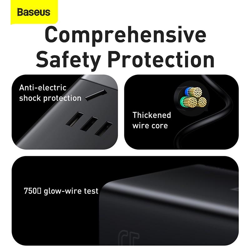 Bộ sạc nhanh 65W Baseus GaN3 Pro Desktop Powerstrl.P 5 in 1 )