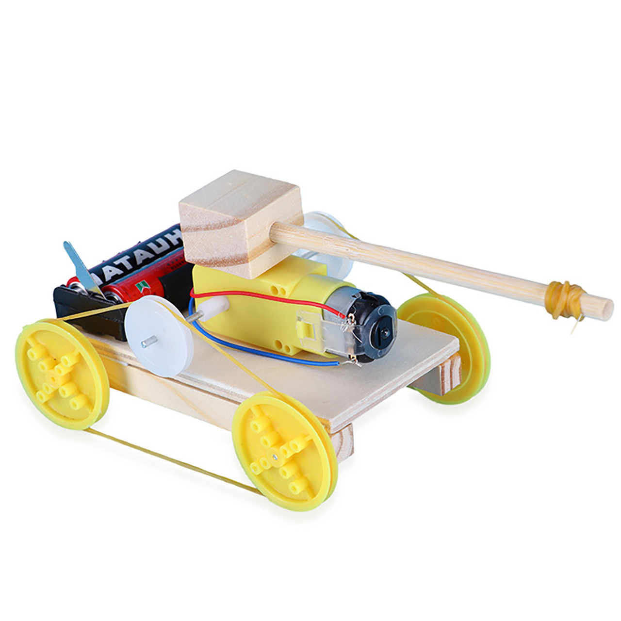 Đồ chơi trẻ em S22 thông minh sáng tạo STEM mô hình lắp ráp xe tăng bốn bánh bằng gỗ