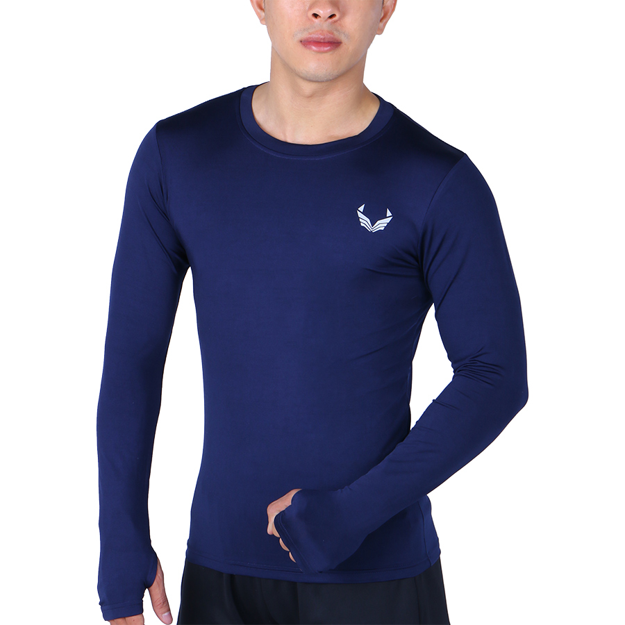 Áo Body Thể Thao Nam Tay Dài Xỏ Ngón Unique Apparel ABTDXNX - Xanh Navy