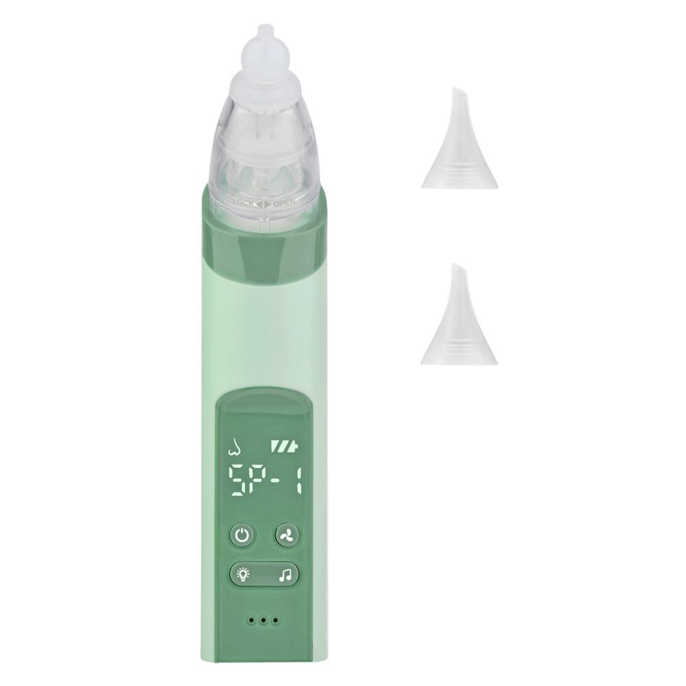 Baby Nasal Aspirator Electric Nose Suction Nose Cleaner with 3 Silicone Tips & Suction Strengths Built-in Flashlight and