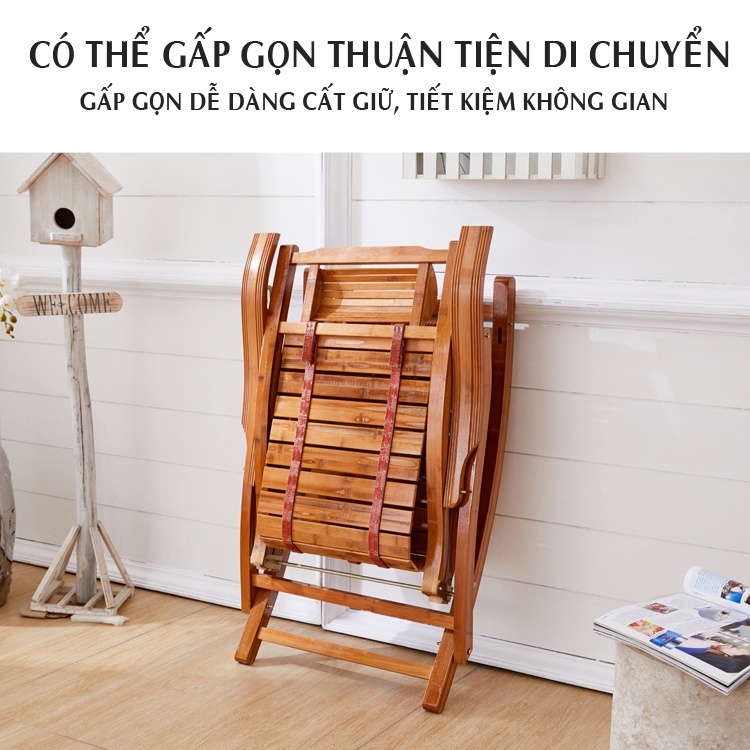 Ghế bấp bênh thư giãn chất liệu tre  tự nhiên có mát xa