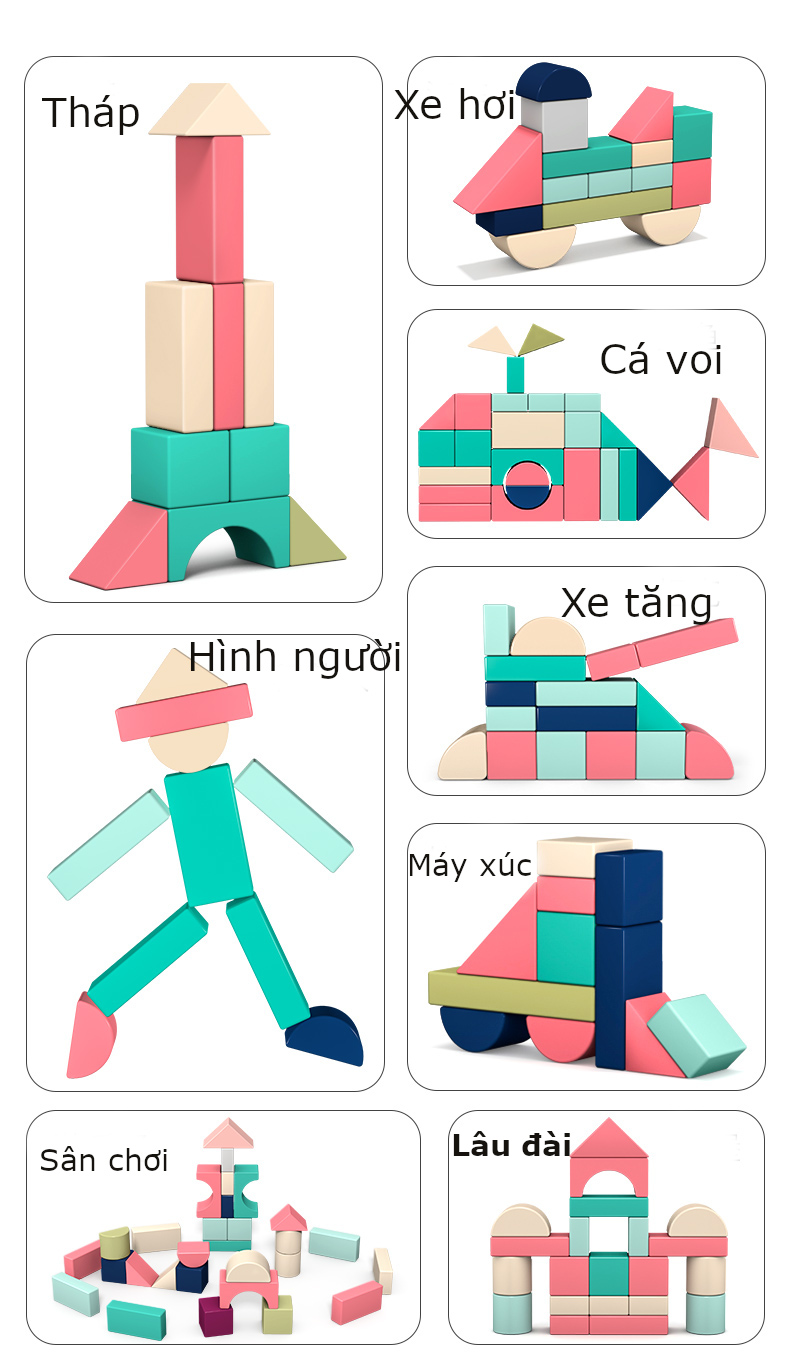 Bộ xếp hình bằng gỗ mô hình thành phố