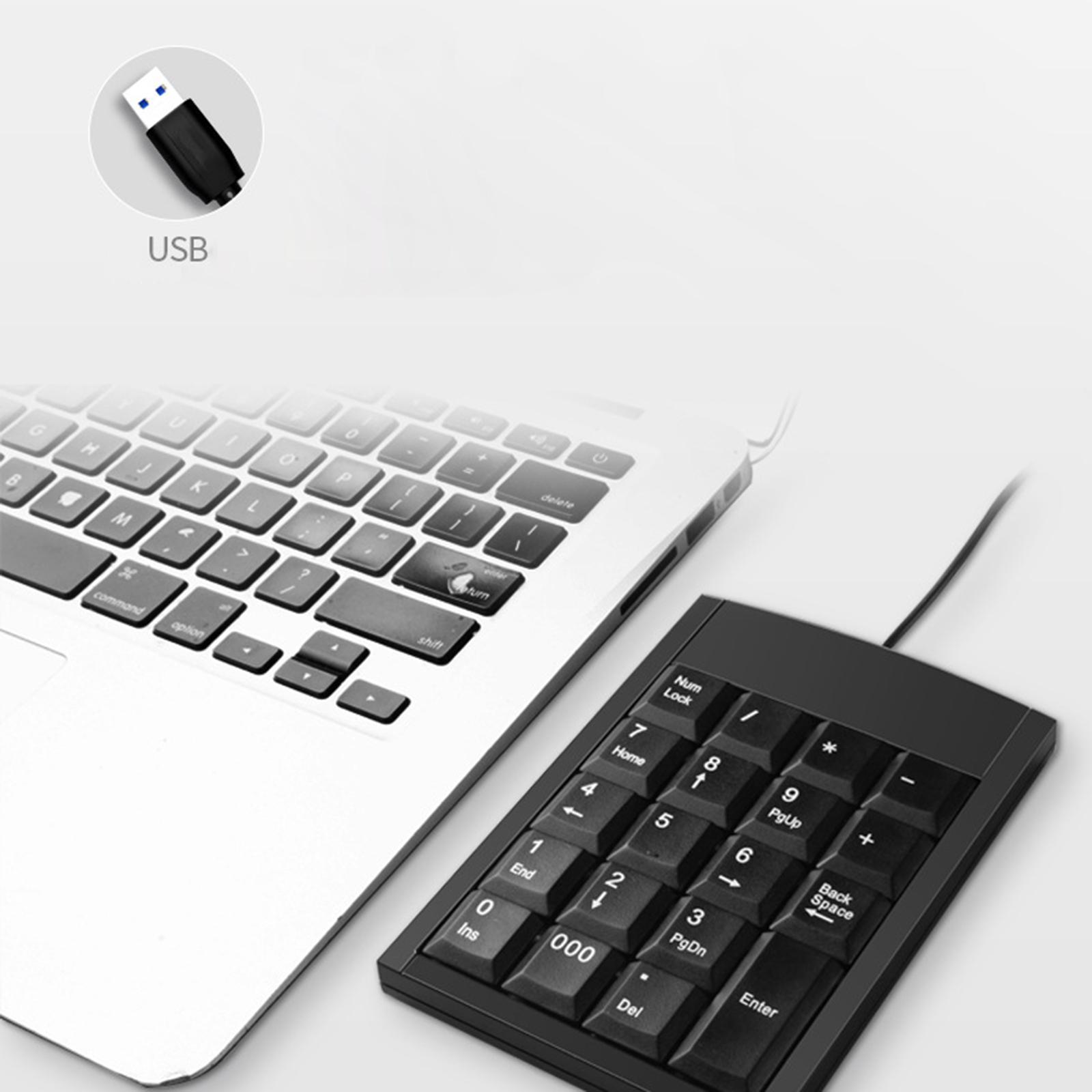 USB Wired Number Pad 19 Key Comfortable for PC Accounting Teller
