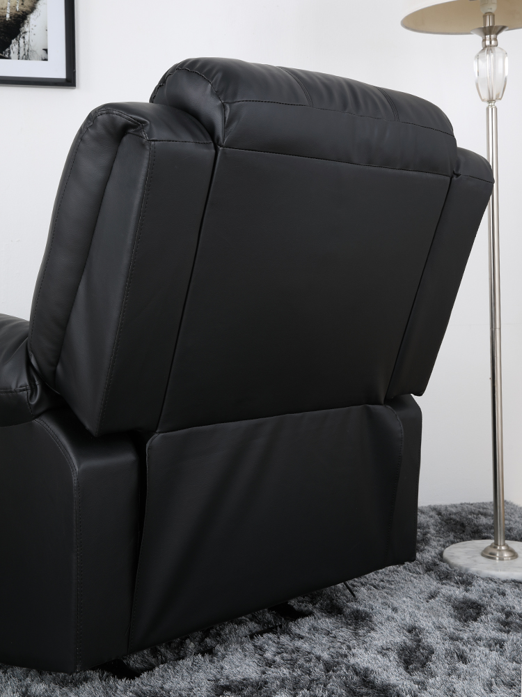 Ghế sofa đơn thư giãn LEMMA khung gỗ, đệm bọc da PVC cao cấp màu đen | Index Living Mall -  Phân phối độc quyền tại Việt Nam