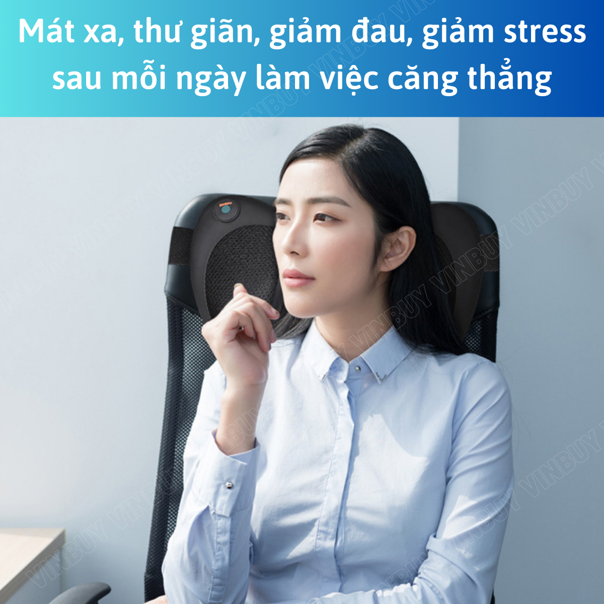 Gối Massage Cổ Vai Gáy Đa Năng - Máy Massage Toàn Thân Nhiệt Hồng Ngoại 2 Chiều - Mát Xa Chuyên Sâu Cho Cổ, Vai Gáy, Lưng Dưới, Đùi, Chân - Sử Dụng Tại Nhà, Văn Phòng, Trên Ô Tô - Quà Tặng Cho Bạn Bè, Người Thân - Chính Hãng - VinBuy