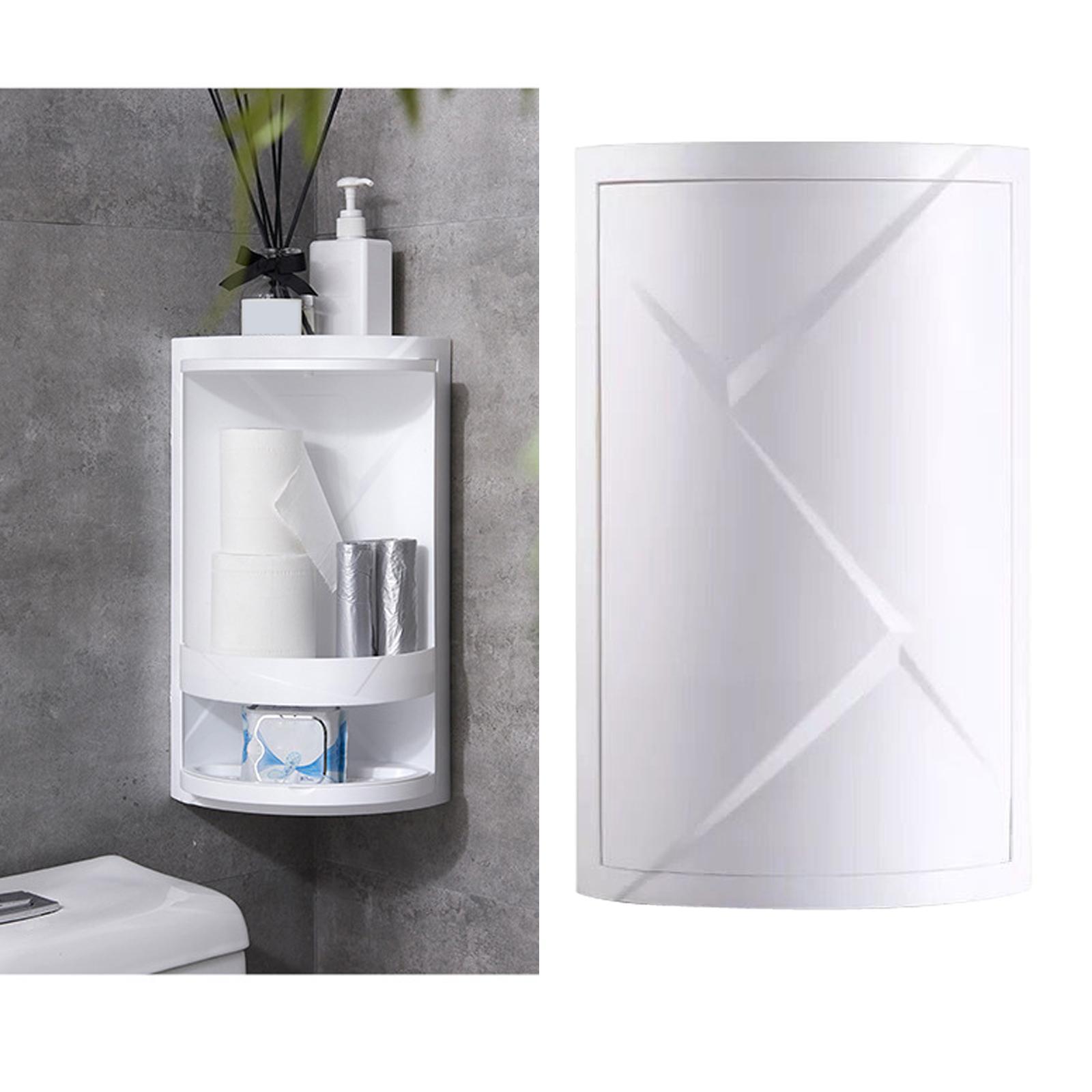 Rotating Triangle Shelf Cosmetic Storage Rack for Home Table Shower Bathroom