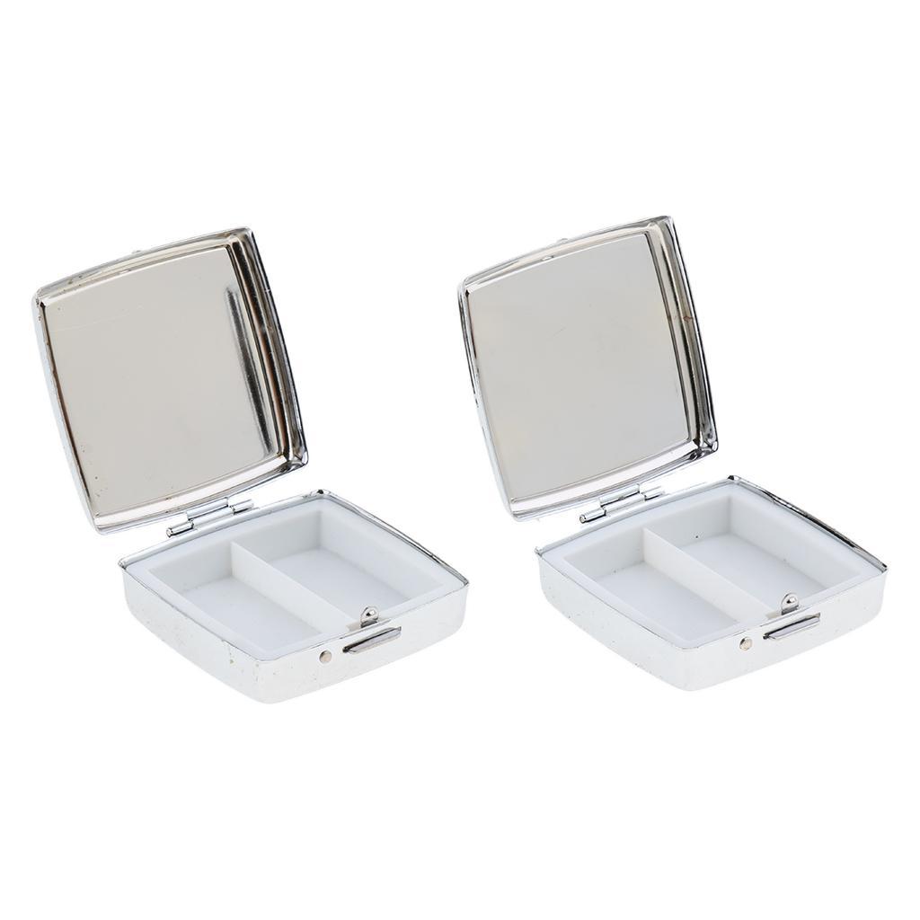 2 Pieces Pillbox Tray Box Made Of Polished Stainless Steel - 01