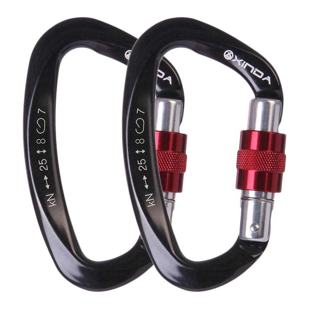4x Mountaineering Climbing Equipment Carabiner Screw Lock 25KN