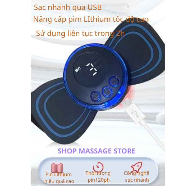 Máy Massage Xung Điện EMS,Miếng Dán Massage Xung Điện Cổ Vai Gáy Bắp Tay Lưng,Xoa bóp Sâu Giảm Đau Hiệu Quả