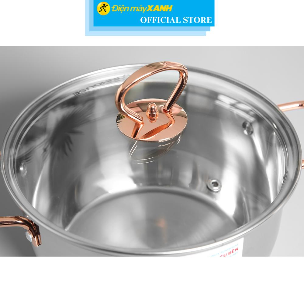 Bộ 3 nồi inox 3 đáy nắp kính Sunhouse SHG306 - Hàng Chính Hãng