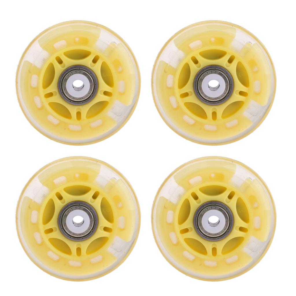 4Pcs Inline Sliding Flash PU Roller Skate Wheels for Skating Shoes