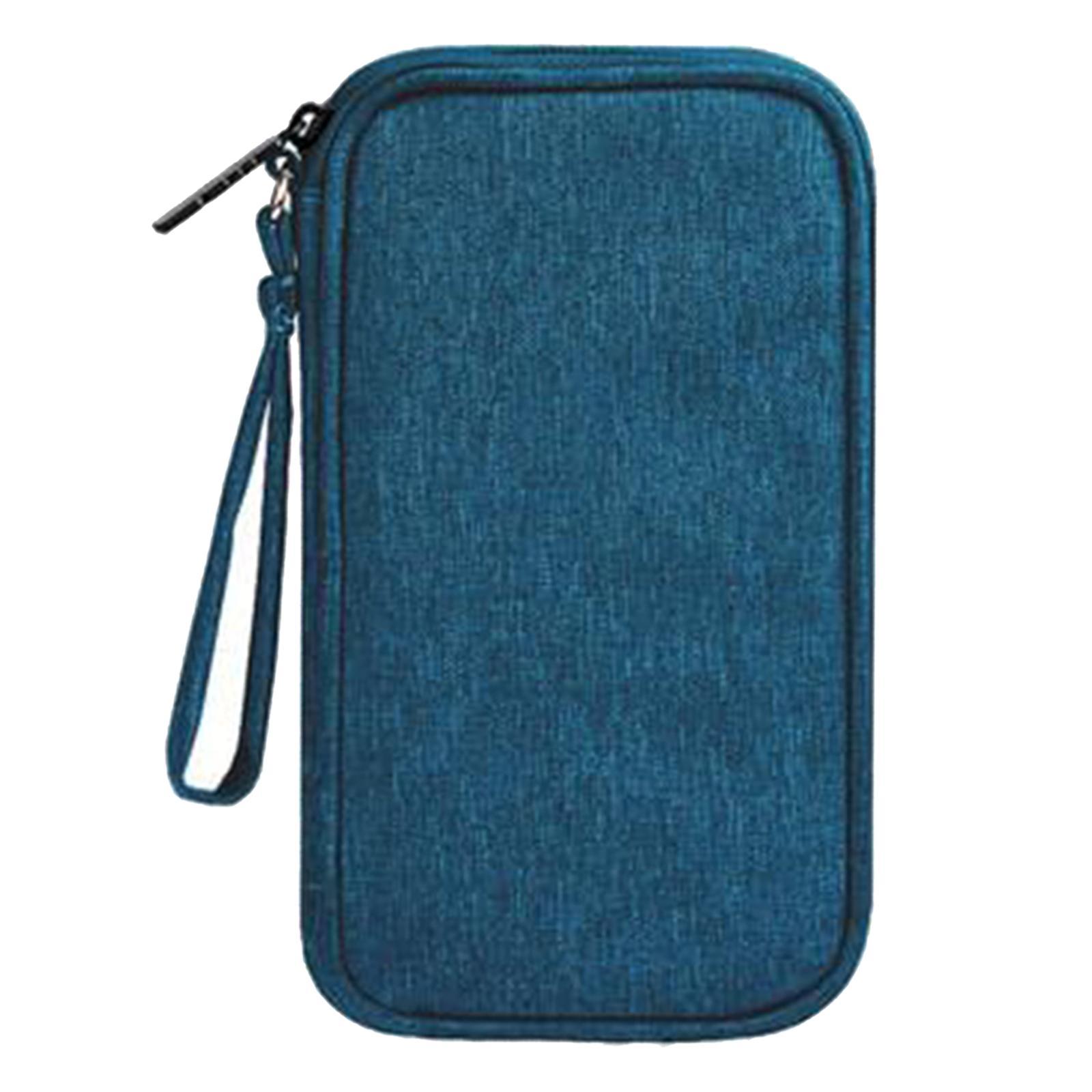 Portable Earphone USB Data Charger Cable Organizer Storage Bag Black