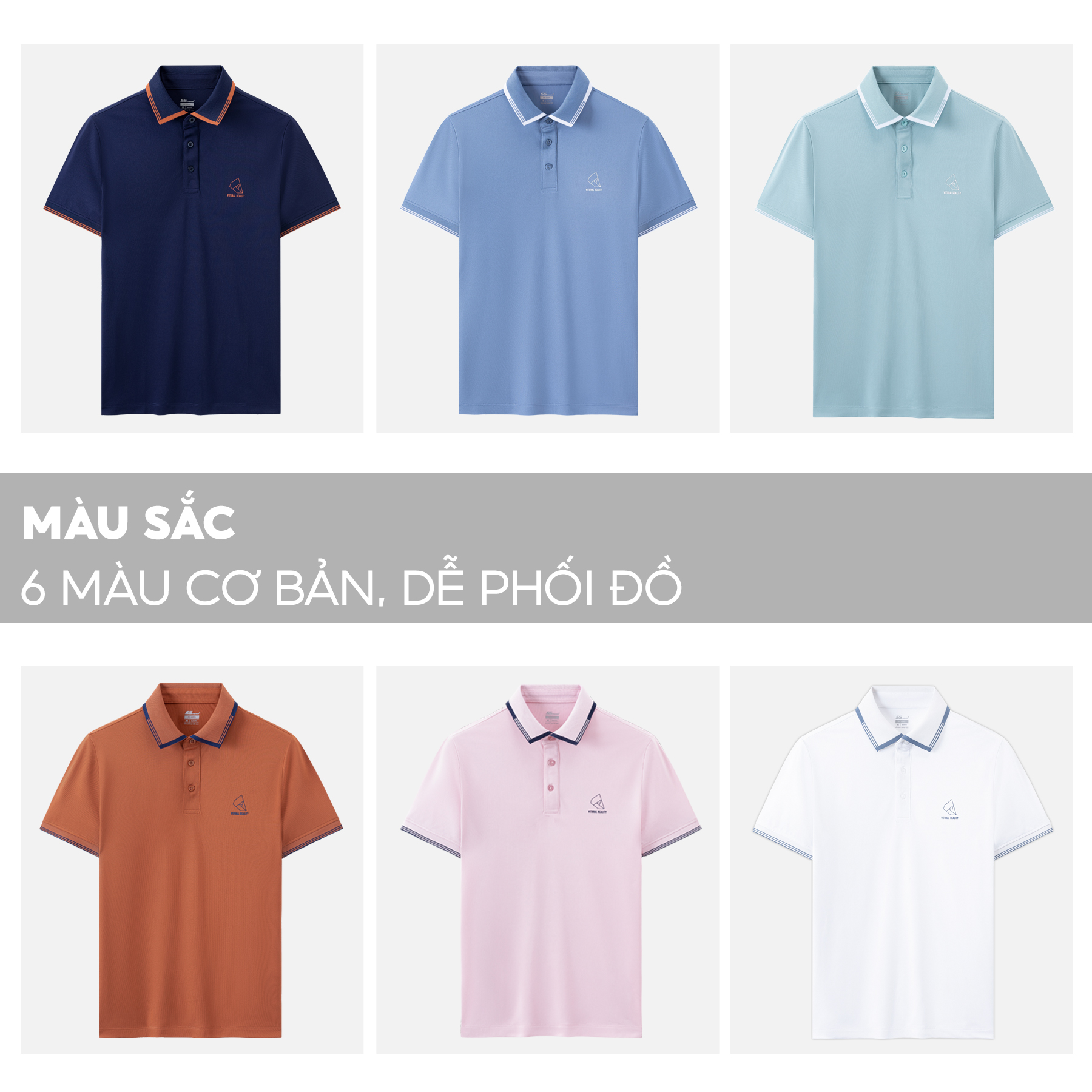  Áo Polo Nam 5S VITURAL, Mát, Nhẹ, Thoáng Khí, Thiết Kế Trẻ Trung, Lịch Lãm (APC23059)