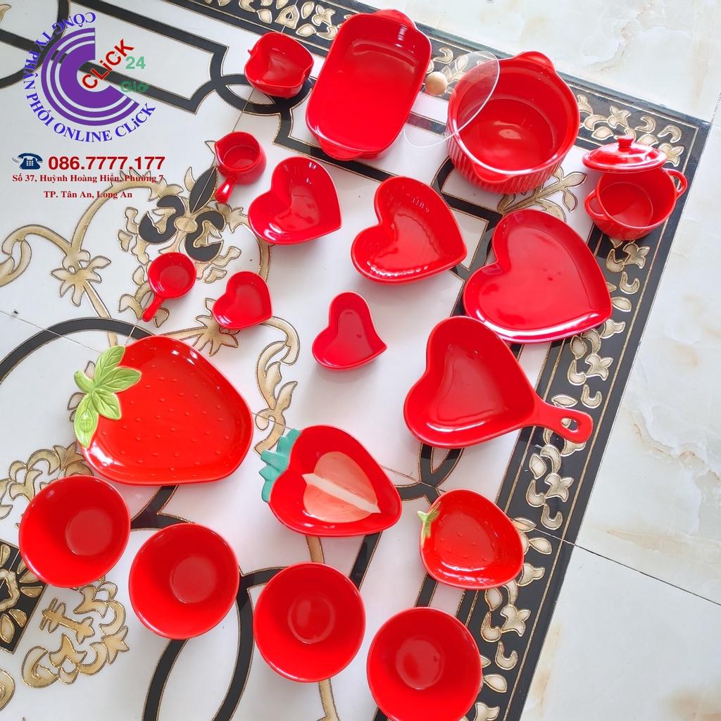 Sét 19 món Mâm Cơm Chén Tô Dĩa Sắc Đỏ May Mắn Gốm Sứ Cao Cấp Hàng Khử Chì Dành Cho Cả Gia Đình