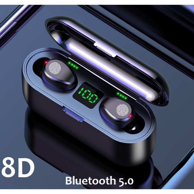 Tai Nghe Bluetooth True Wireless AMOI F9 5.0 Cảm Ứng Vân Tay, Dock Sạc có Led Báo Pin Kép - Hàng Nhập Khẩu