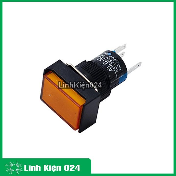 Nút Nhấn Đề Chữ Nhật 24VDC LA16J-11D Nhấn Nhả Có Đèn