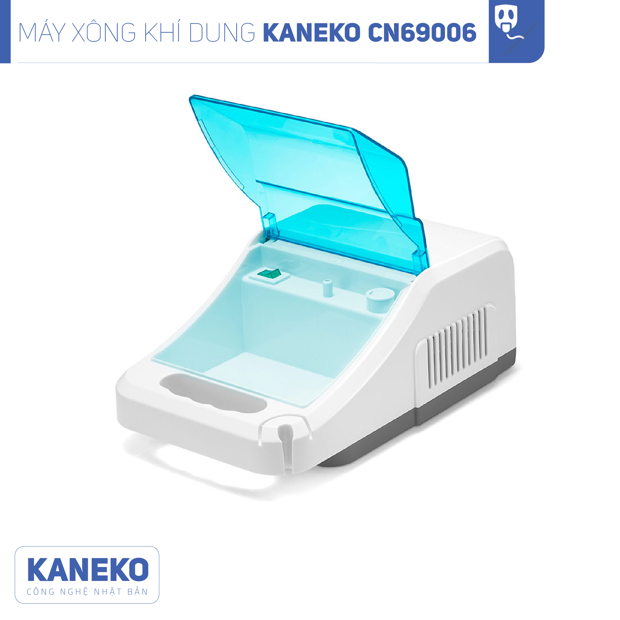 Máy xông khí dung KANEKO CNB69016,Máy xông họng,Máy xông mũi,Máy xông mũi họng,Máy khí dung,Máy xông khí dung công nghệ nhật bản,Máy xông mũi họng khí dung