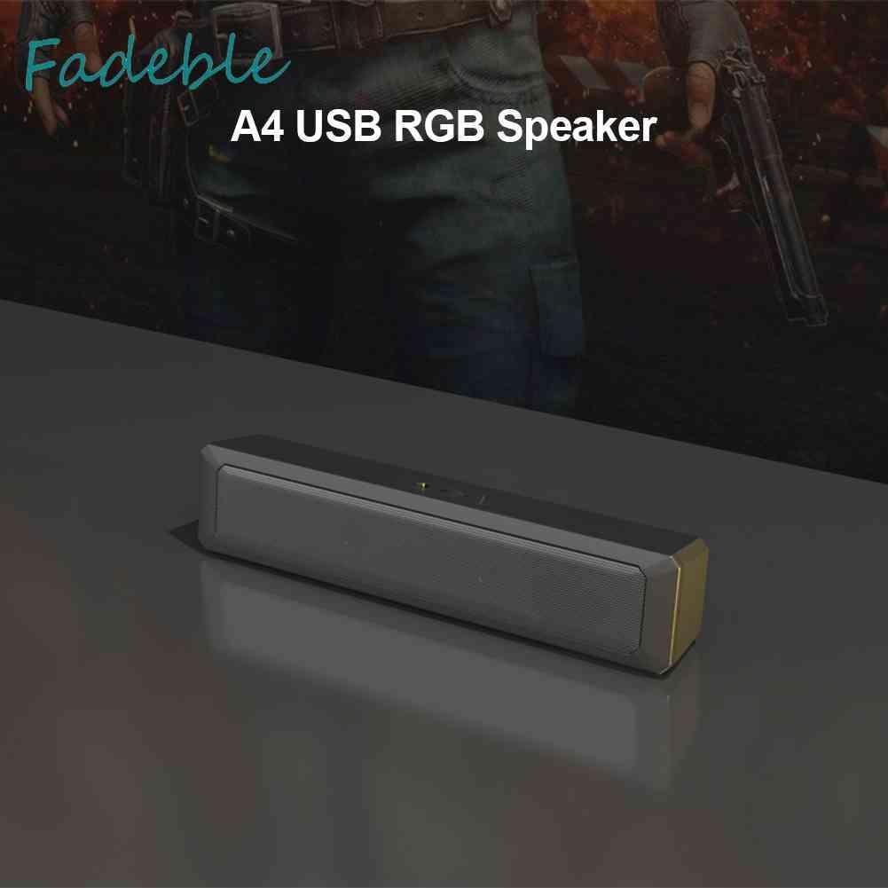 Loa Nghe Nhạc A4 6W RGB Cổng USB Có Dây Cho PC / TV