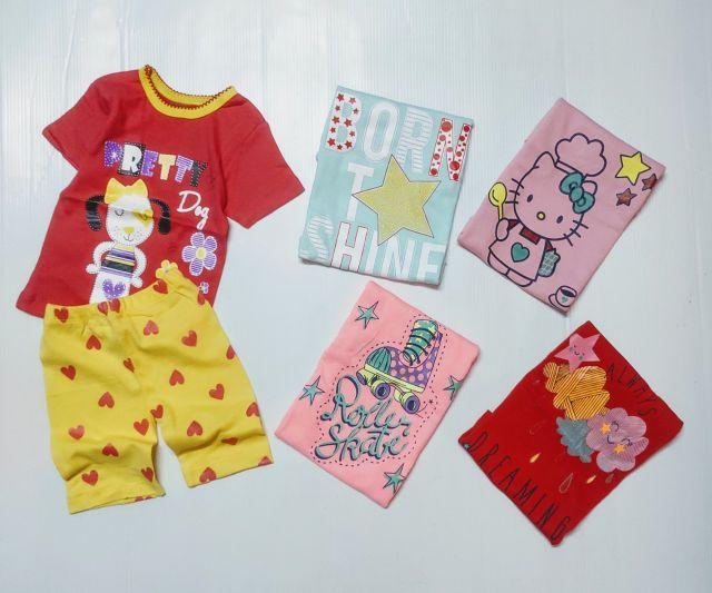 Bộ Bé Gái Cộc Tay Cotton Borip Xuất Khẩu 10-20kg