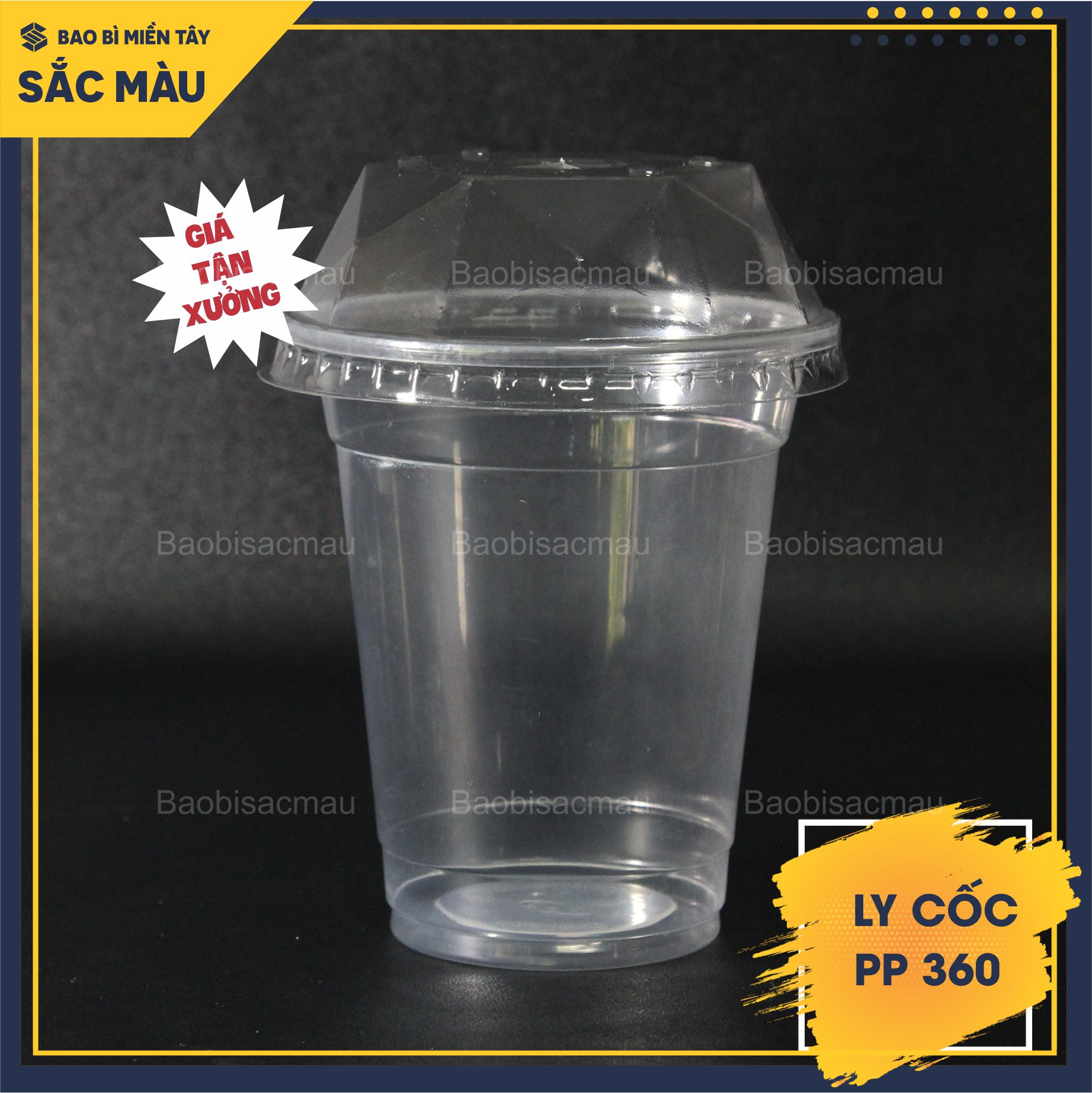 Sỉ 50 cốc nhựa/ ly nhựa PP 360ml kèm nắp