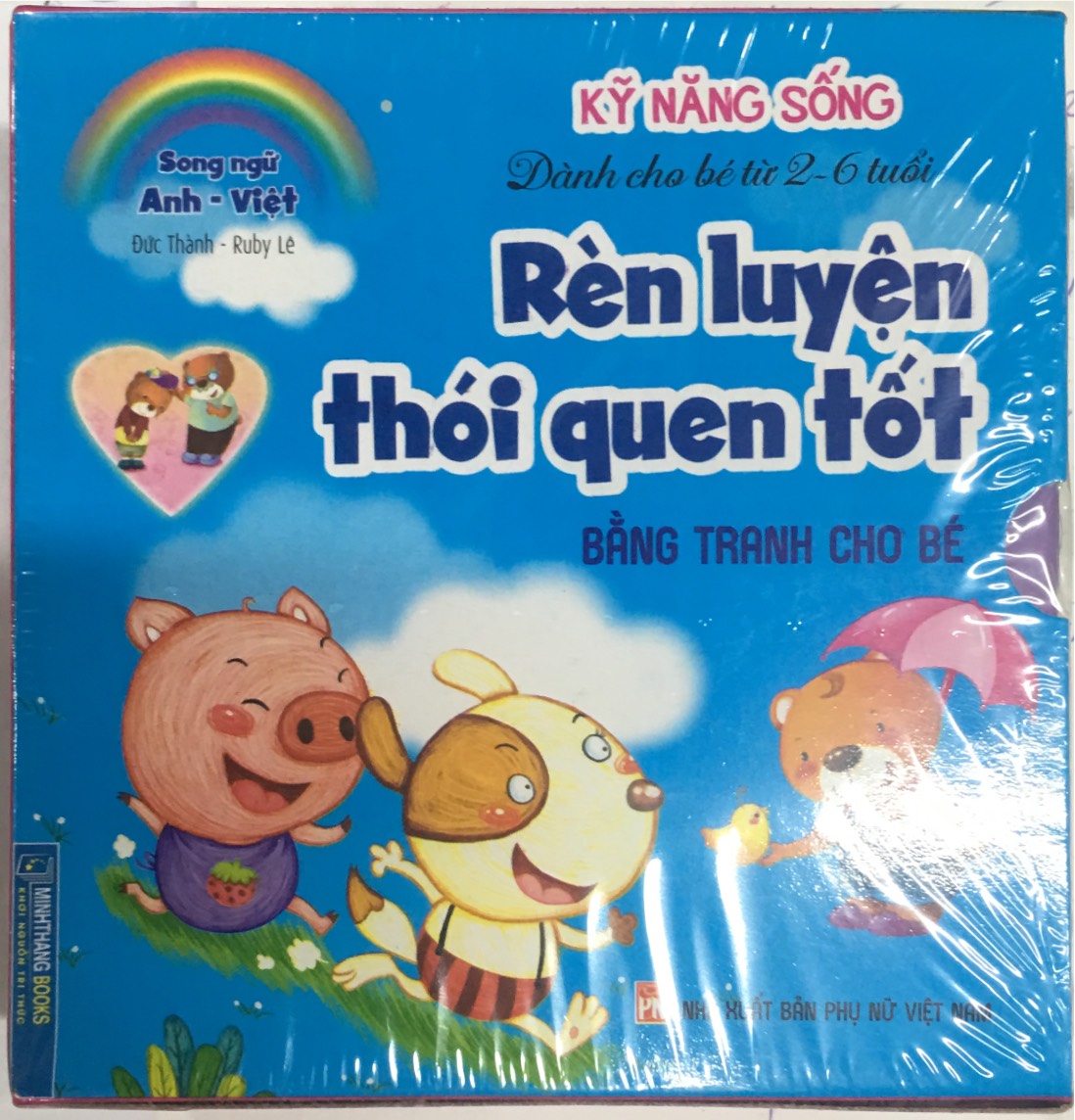 Combo Rèn luyện thói quen tốt  ( song ngữ anh việt dành cho bé từ 2-6 tuổi ). Bộ hộp 8 cuốn