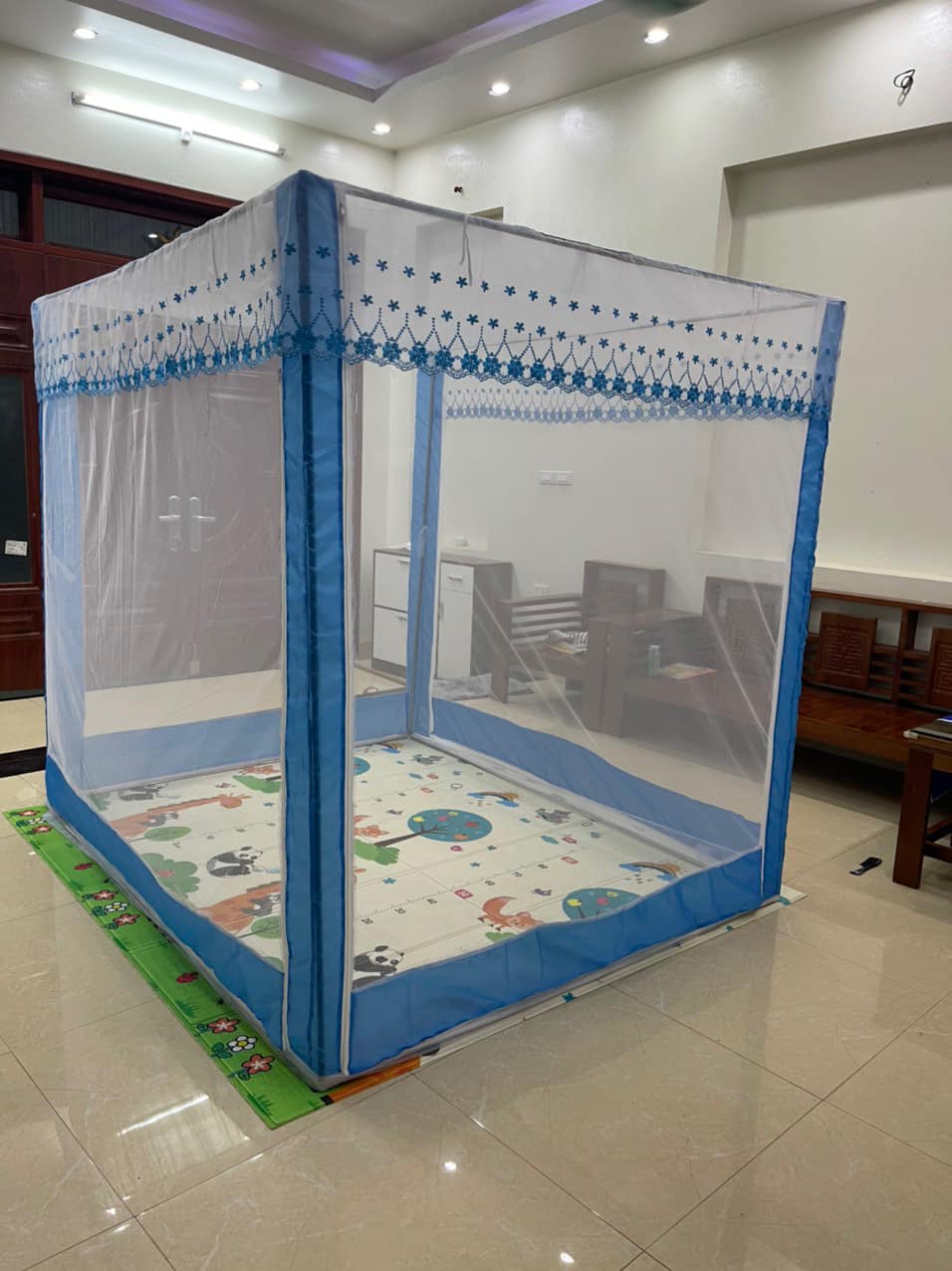 MÀN KHUNG KHÔNG KHOAN TƯỜNG 3 cửa khoá kéo cao cấp - Made in Việt Nam
