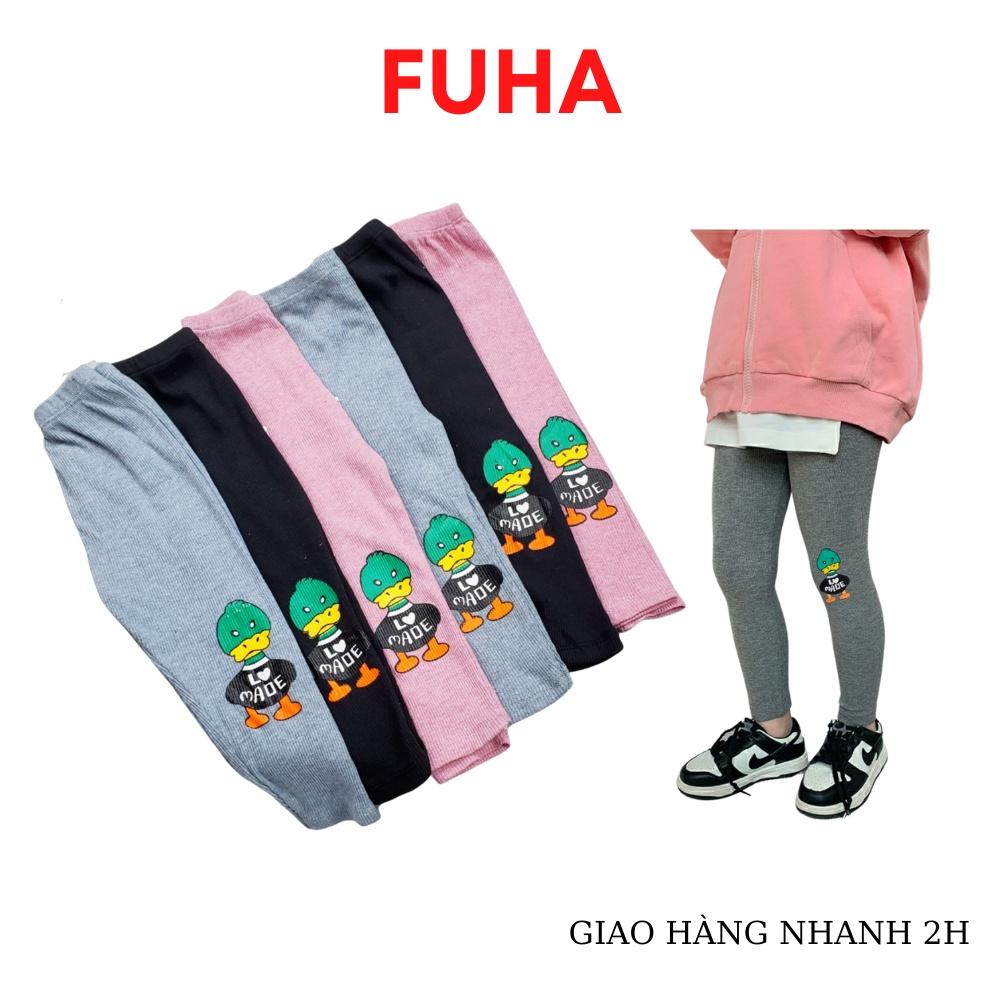 Quần legging chất liệu len tăm cho bé FUHA, quần co dãn 4 chiều in hình vịt bé 8kg đến 20kg