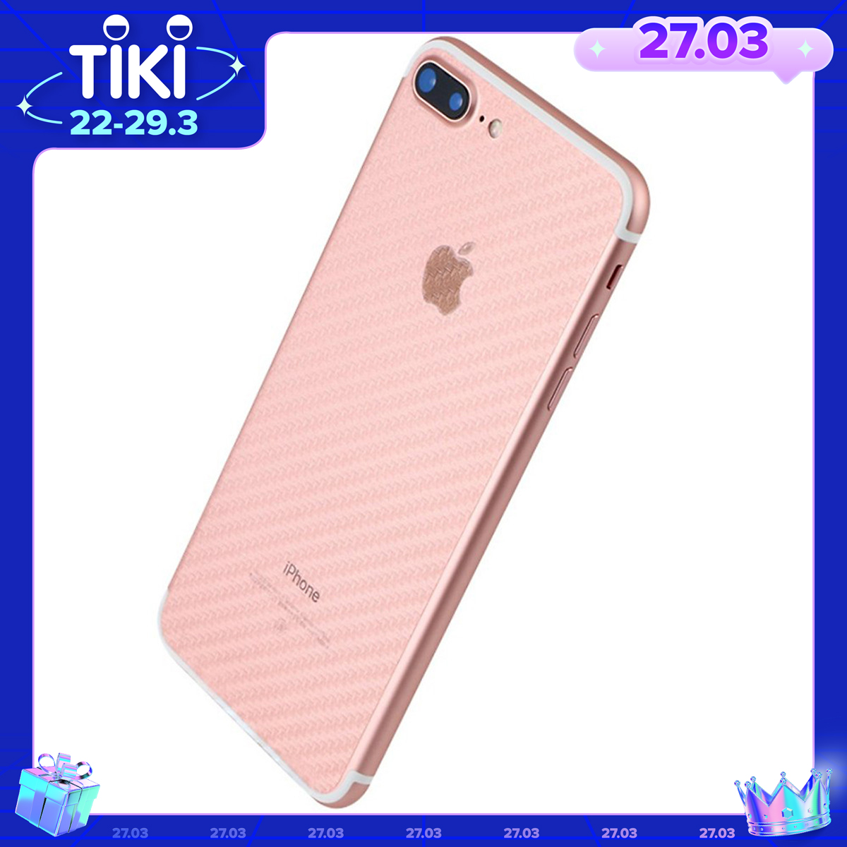 Miếng Dán Mặt Sau Vân Carbon Cho iPhone 7Plus - Hàng nhập khẩu