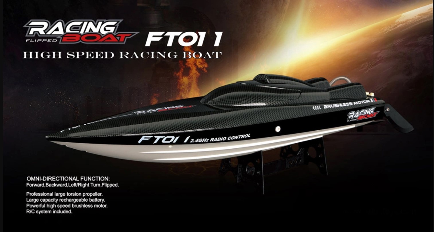 Tàu Cano Điều Khiển Từ Xa FT011 siêu tốc Racing Boat Fei lun 55km/h cao cấp High Speed