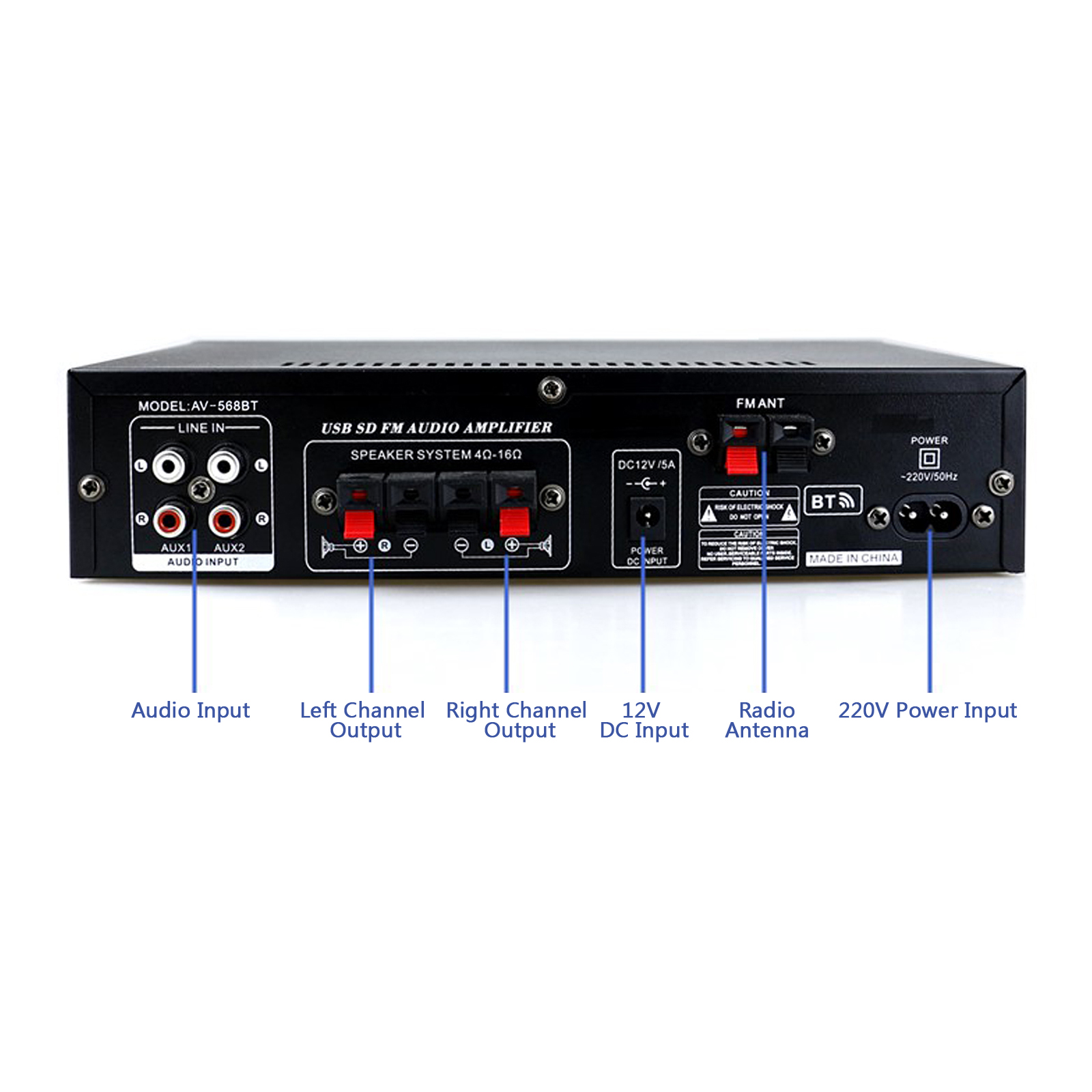 Máy nghe nhạc MP3 có Bộ khuếch đại âm thanh nhỏ 12V / 220V có Thẻ nhớ Khe cắm, Màn hình LCD