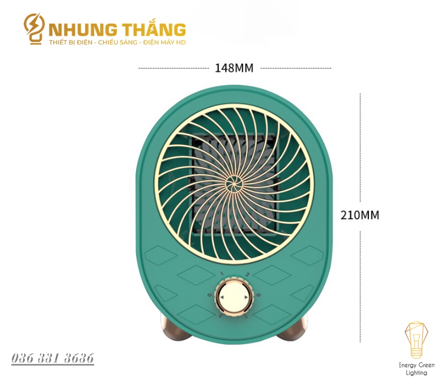 Máy Sưởi Để Bàn MS-66991, Quạt Sưởi Mini - Công Nghệ Sưởi Gốm PTC - Làm Nóng Nhanh -Tích Hợp Tản Gió -Tiết Kiệm Điện - Có Video