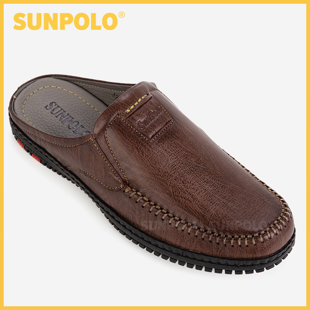 Dép Sục, Dép Sapo Nam Da Bò SUNPOLO SUT327