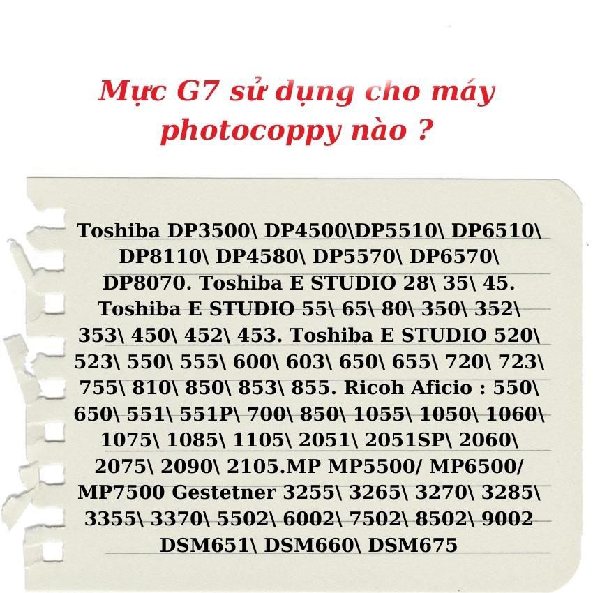 Mực túi photo mực túi G7 1kg dùng cho các dòng máy toshiba, Ricoh