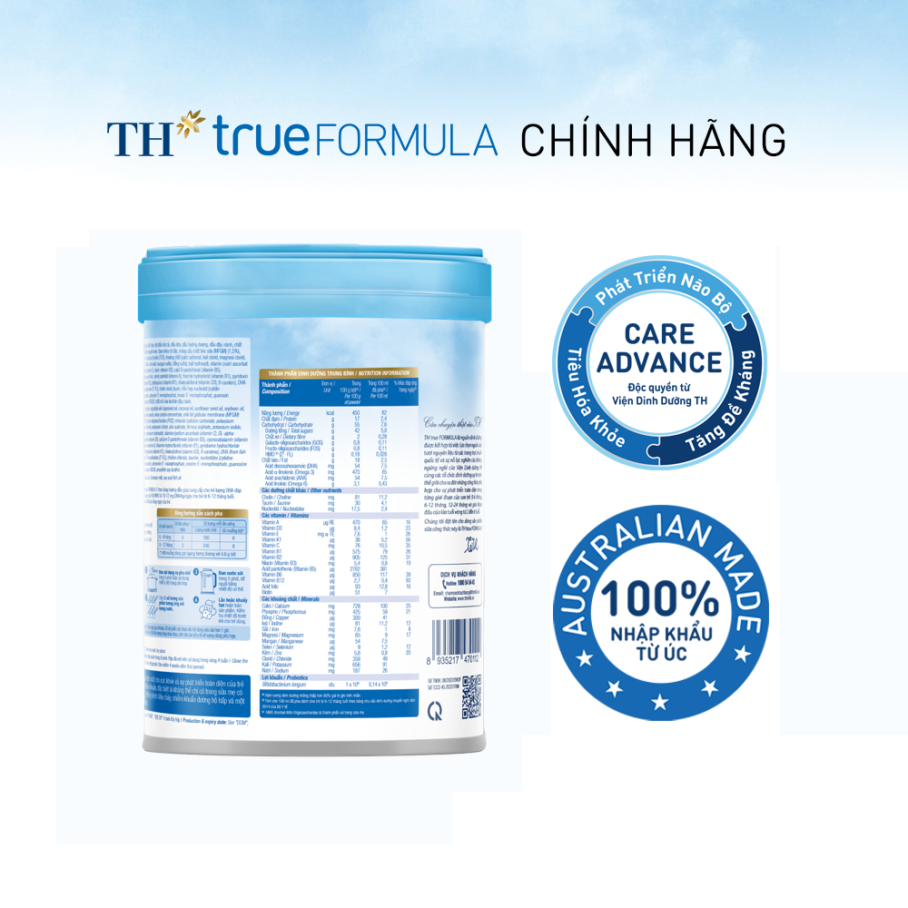 Hộp sản phẩm dinh dưỡng công thức cho trẻ từ 6 đến 12 tháng tuổi TH true FORMULA 2 800 g