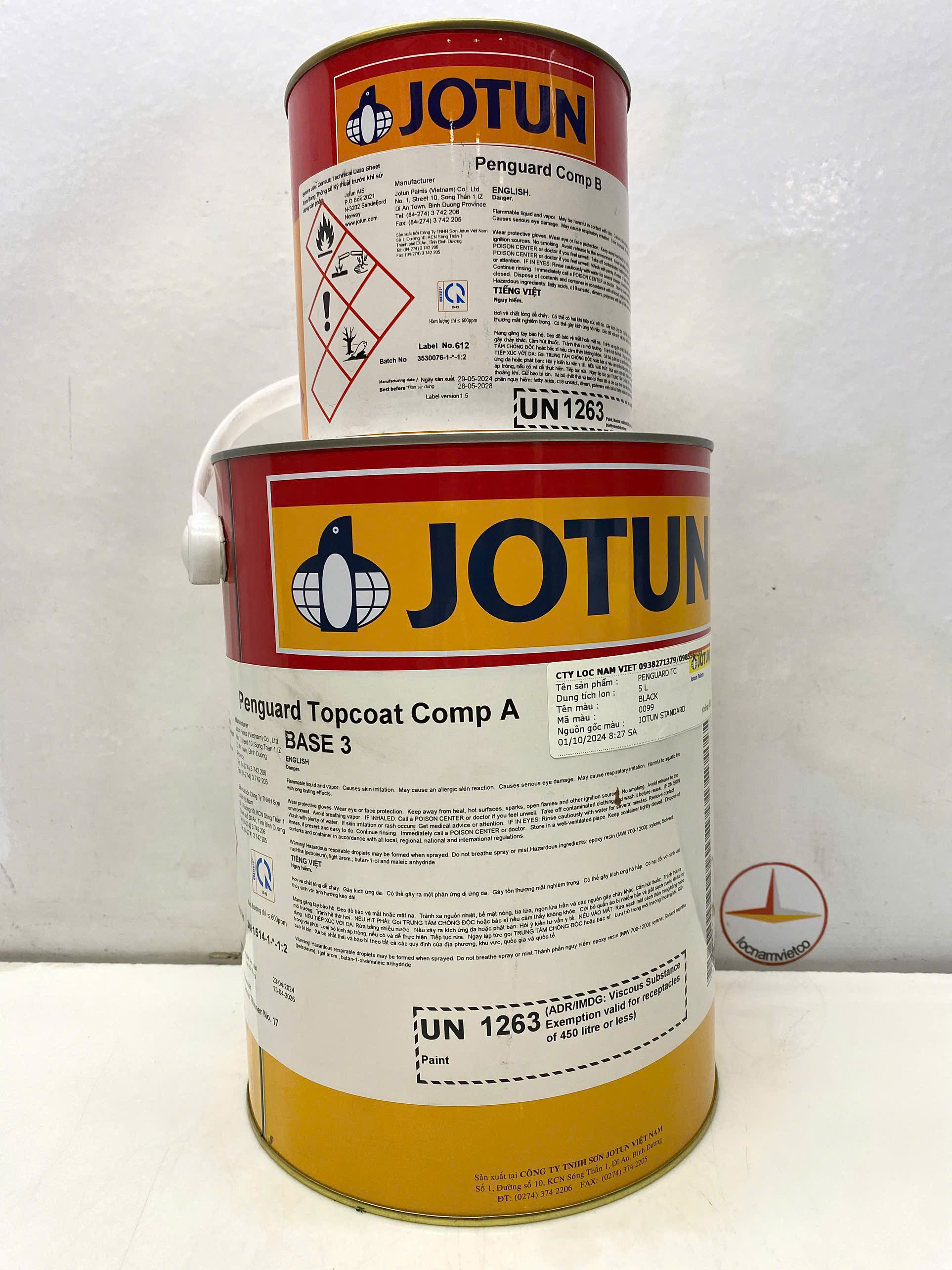 Sơn Epoxy Jotun Penguard Topcoat base 3 màu đen - Black 0099 _5L/bộ