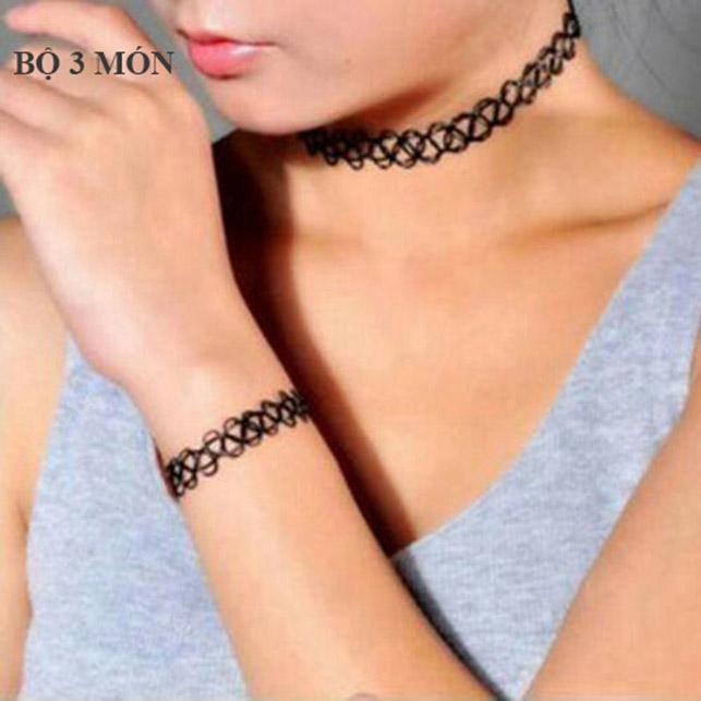 Bộ trang sức 3 món choker thời trang BHB62