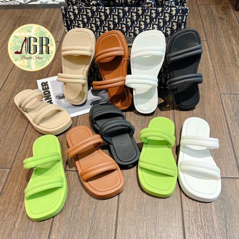 Dép 2 quai viền phồng xinh xắn cao 3 cm