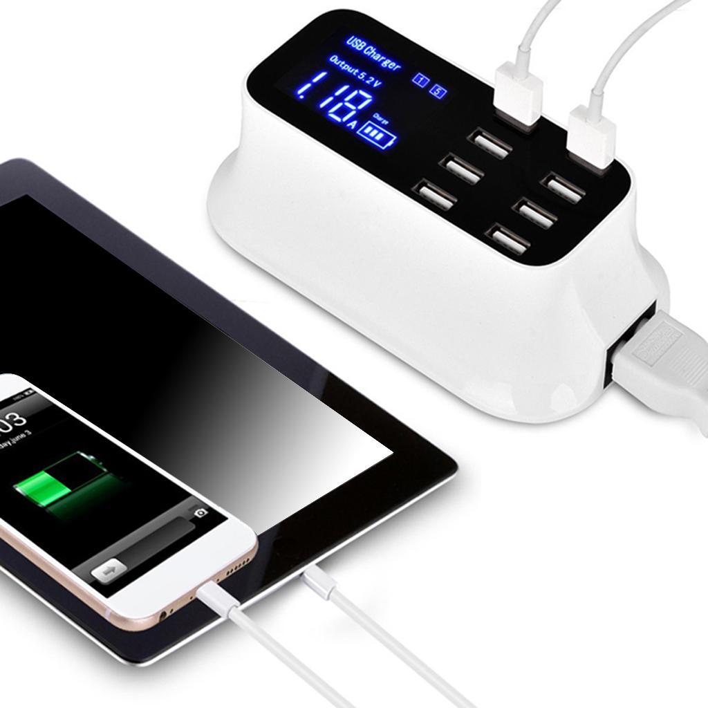 8-Port Quick Charge 3.0 Led Display USB Charger Adapter For Android Phone