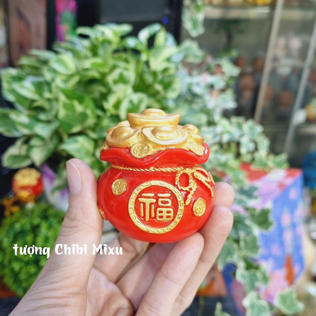 Túi vàng màu đỏ chữ PHÚC 5.7cm