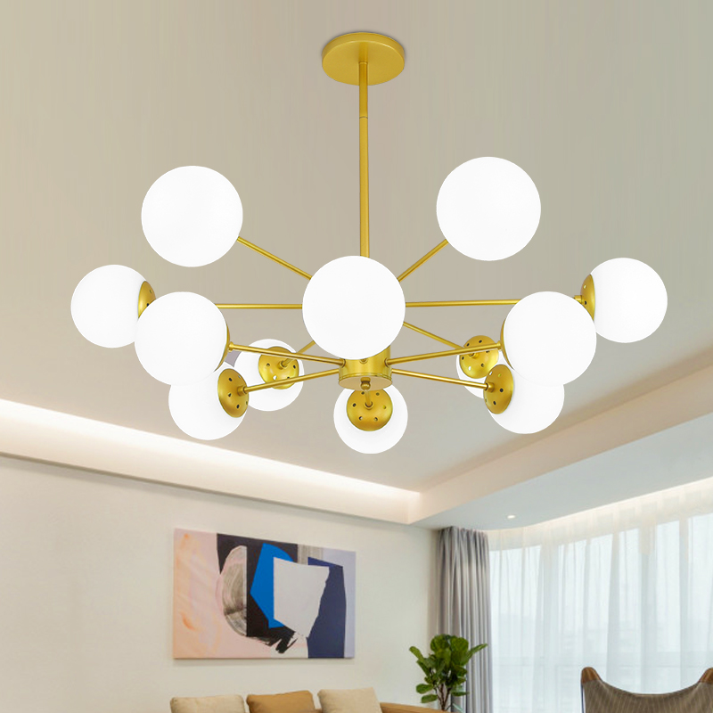 Đèn chùm ATLAS cao cấp 12 bóng hiện đại trang trí nội thất sang trọng - Kèm bóng LED chuyên dụng.