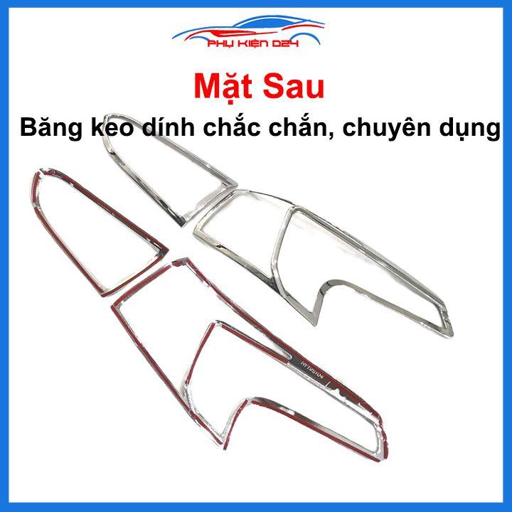 Ốp viền đèn pha hậu mạ crom Santafe 2019-2020 chống trầy trang trí bảo vệ xe