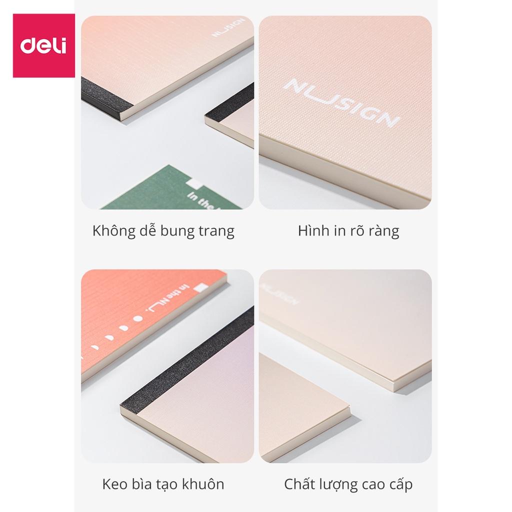 Sổ Tay Ghi Chép Dán Gáy Kẻ Ngang 80 Trang Khổ A5 B5 Vintage Cao Cấp Nusign Deli - Màu Pastel Làm Sổ Planner Sổ Kế Hoạch Phù Hợp Học Sinh Văn Phòng - NS284 NS285