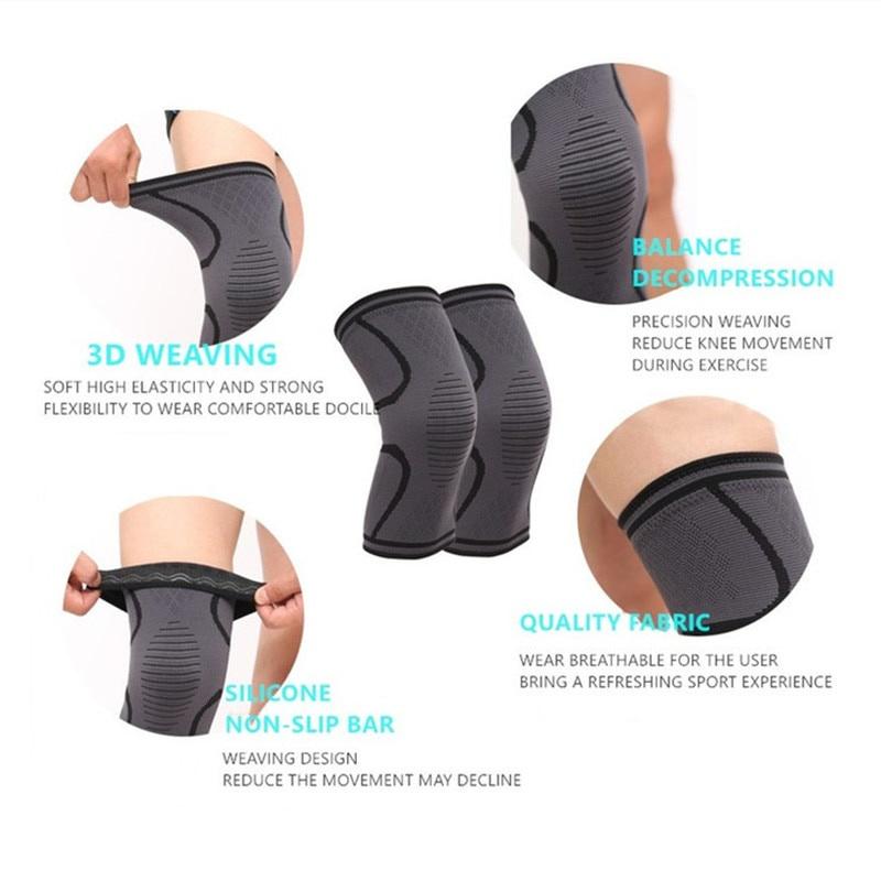 1Pc Fitness Running Cycling Knee Brace Support Elastic Nylon Sport Compression Knee Pad Sleeve for Basketball Volleyball