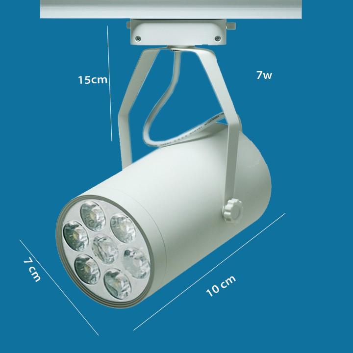 Đèn led rọi thanh ray mắt ếch 7w vỏ trắng ánh sáng trắng / vàng