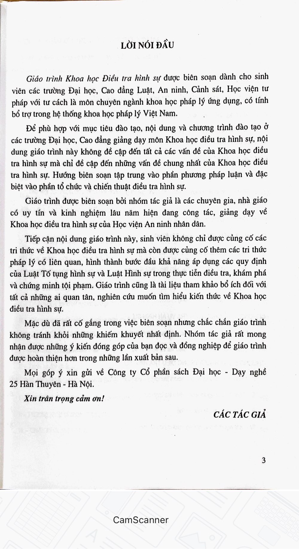 Giáo Trình Khoa Học Điều Tra Hình Sự - Dùng cho các Trường Đại Học, Cao Đẳng Luật, An Ninh Cảnh Sát, Học Viên Tư Pháp