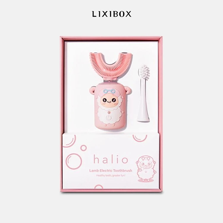 Bàn Chải Điện Cho Bé Halio Smart Sonic Toothbrush 2 Loại Đầu Chải Công Nghệ Sóng Âm - Hồng Pink
