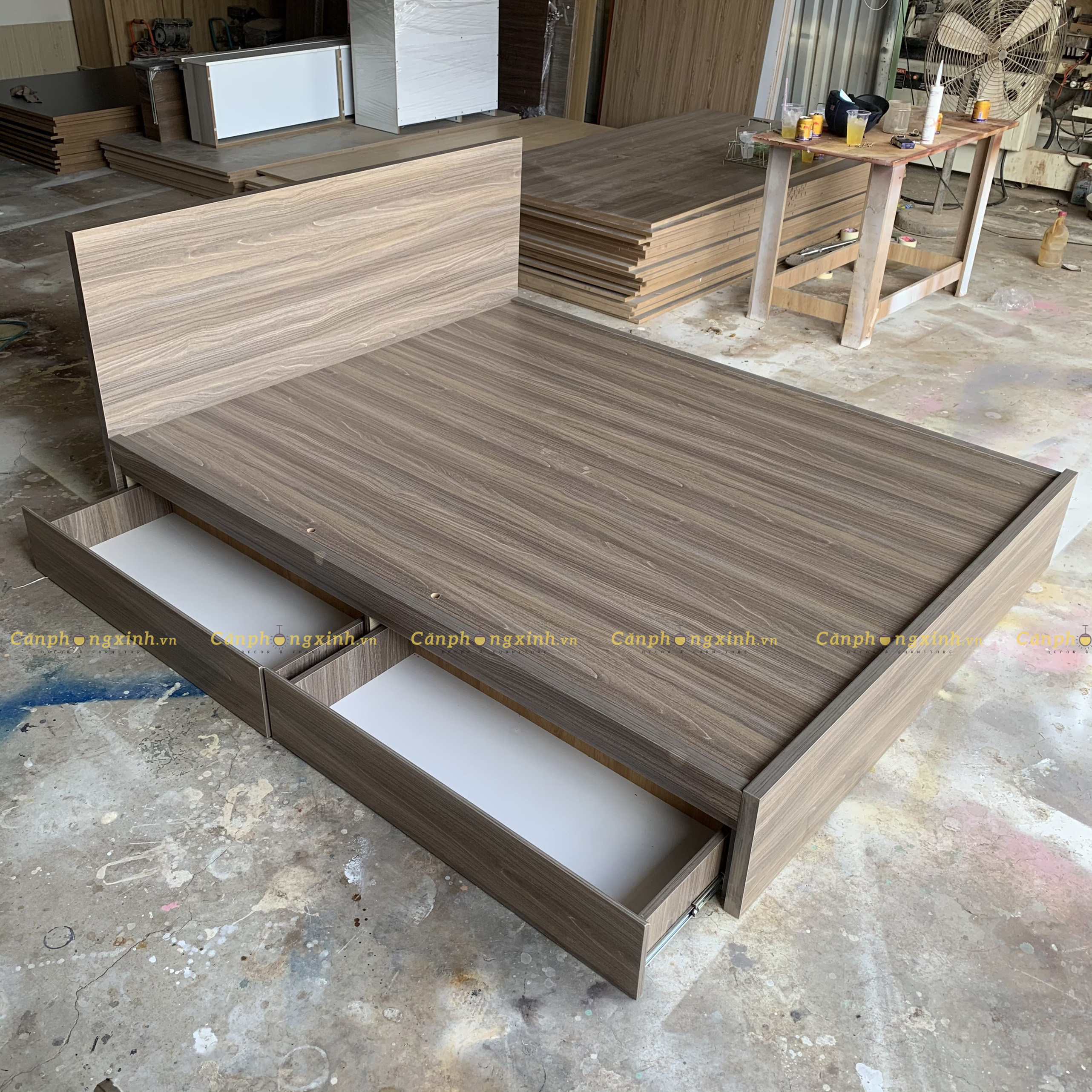 Giường ngủ gỗ MDF 2 hộc kéo full giường CPX-G41