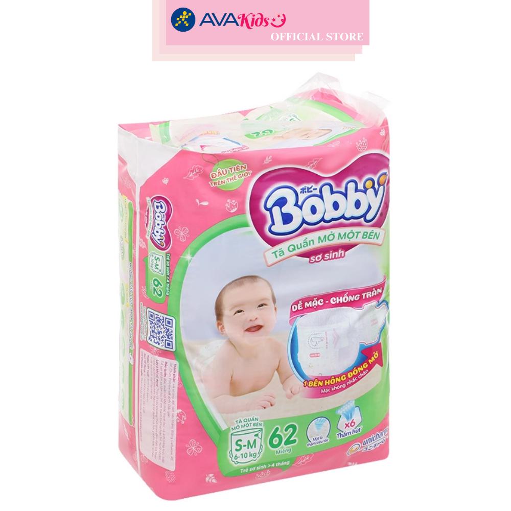 Tã quần mở một bên Bobby size S-m 62 miếng (6 - 10 kg)